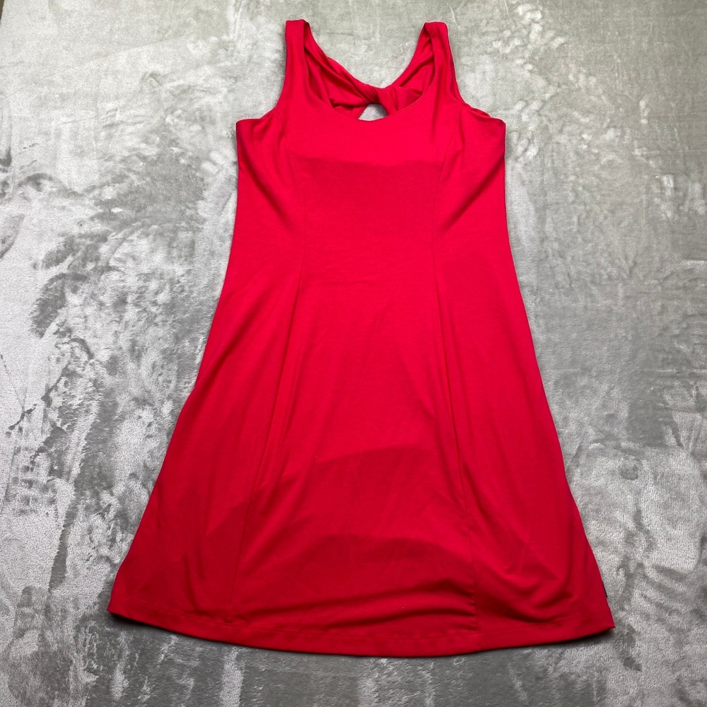 Red Sleeveless Twist Back A-Line Dress Sz M Athleisure Tennis Golf Boho